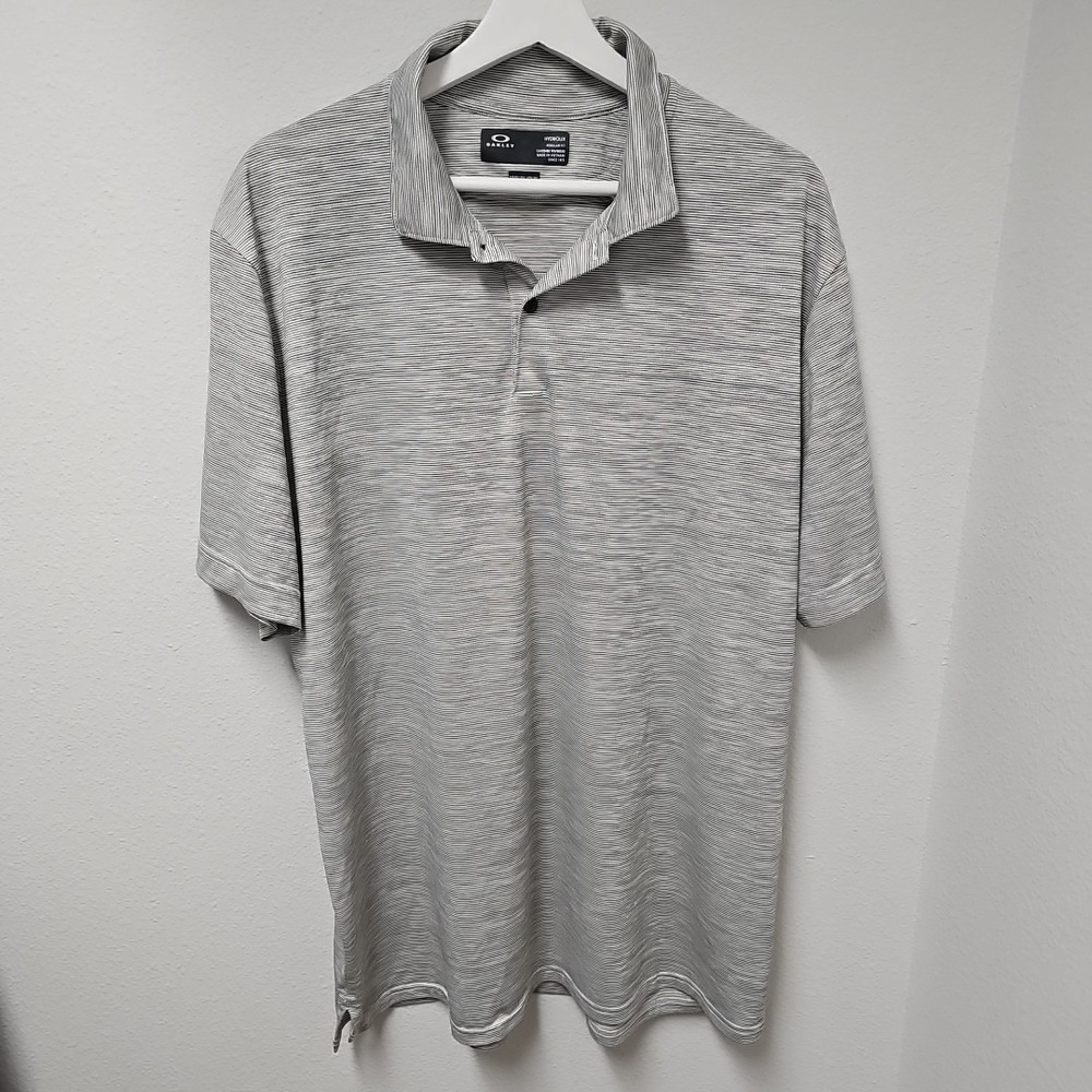 Oakley Gravity Pro Hydrolix Polo Arctic White‎ Heather Men's 2XL Golf Casual XXL
